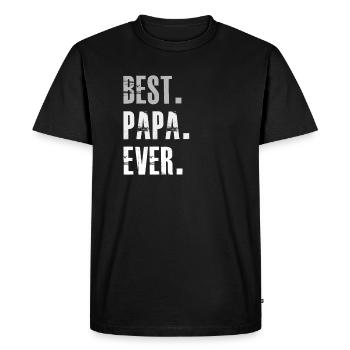 Best Papa Ever - Men's Premium Organic T-Shirt - black - Front - Nico (187cm)