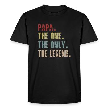 PAPA The One The Only The Legend Vintage Fathers - Men's Premium Organic T-Shirt - black - Front - Nico (187cm)