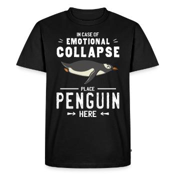 Place Penguin Here Zoo Antarctica Penguin Lover - Men's Premium Organic T-Shirt - black - Front - Nico (187cm)