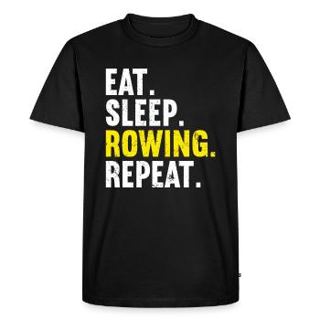 Rowing Row Boat Rower - Men's Premium Organic T-Shirt - black - Front - Nico (187cm)