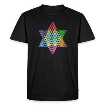 Sacred Star - Star of Life 04/3D/Cf. - Men's Premium Organic T-Shirt - black - Front - Nico (187cm)