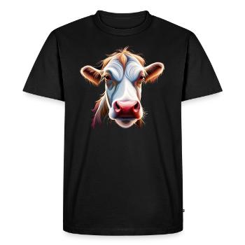 tête de vache tête de vache fermier brun élevage de vaches - T-shirt Premium bio Homme - noir - Devant - Nico (187cm)