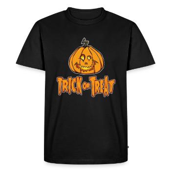 Drôle de citrouille d’Halloween Trick or Treat - T-shirt Premium bio Homme - noir - Devant - Nico (187cm)