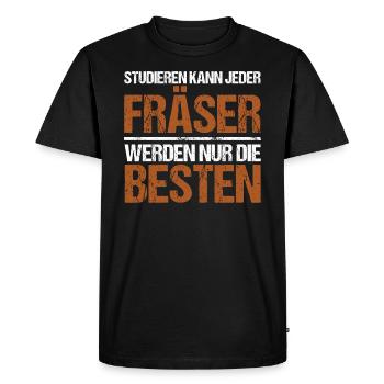 Anyone can study - Milling Cutter Edition - Men's Premium Organic T-Shirt - black - Front - Nico (187cm)