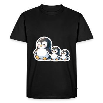 Petits pingouins Pingouin Famille Mignon - T-shirt Premium bio Homme - noir - Devant - Nico (187cm)