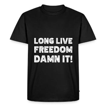 Longue vie à la liberté, bon sang - citation amusante sur la liberté - T-shirt Premium bio Homme - noir - Devant - Nico (187cm)