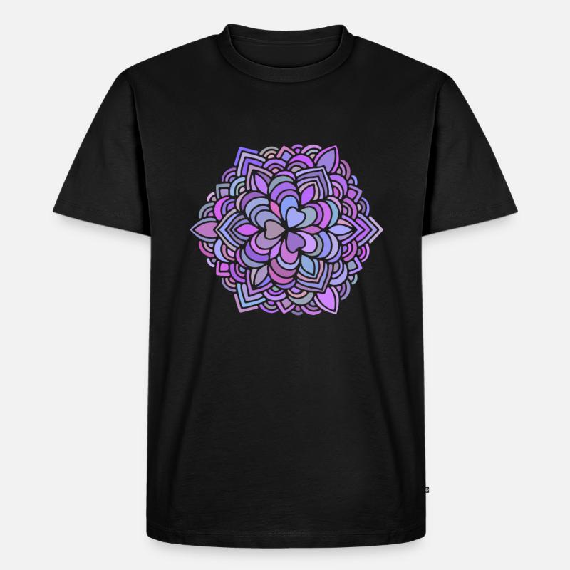 Mandala bunte Geschenkidee - Männer Premium Bio T-Shirt - Schwarz