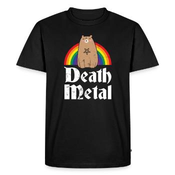 Cadeau de concert Death Metal Satanic Bear Rainbow Rock - T-shirt Premium bio Homme - noir - Devant - Nico (187cm)