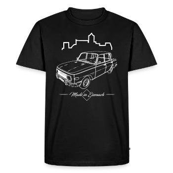 Wartburg 353 - Made in Eisenach - Kult der DDR - Männer Premium Bio T-Shirt - Schwarz - Vorne - Nico (187cm)