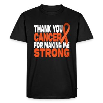 Merci Cancer de m’avoir rendu fort - T-shirt Premium bio Homme - noir - Devant - Nico (187cm)