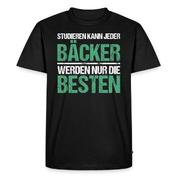 Tout le monde peut étudier - Bäcker Edition - T-shirt Premium bio Homme - noir - Devant - Nico (187cm)