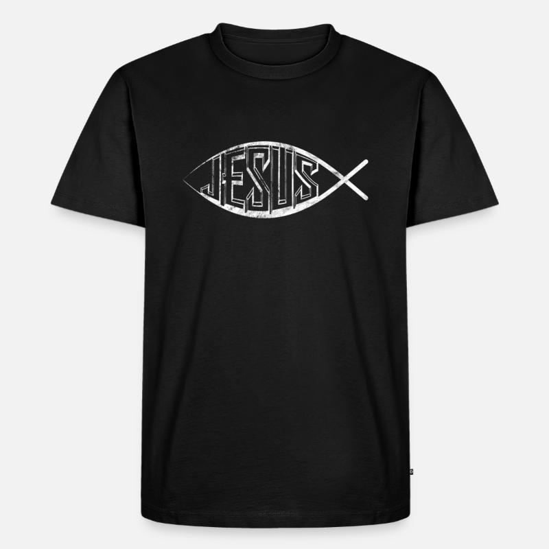 Jesus - Männer Premium Bio T-Shirt - Schwarz