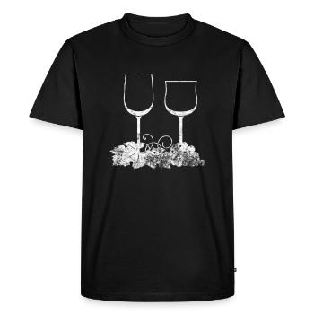 Buveur de vin de vigne - T-shirt Premium bio Homme - noir - Devant - Nico (187cm)