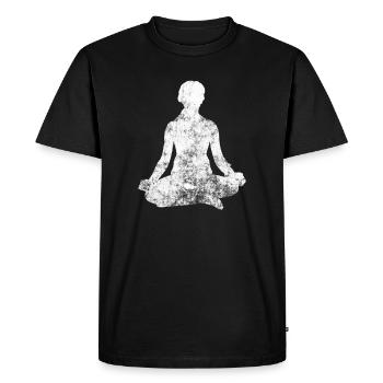 méditation - T-shirt Premium bio Homme - noir - Devant - Nico (187cm)