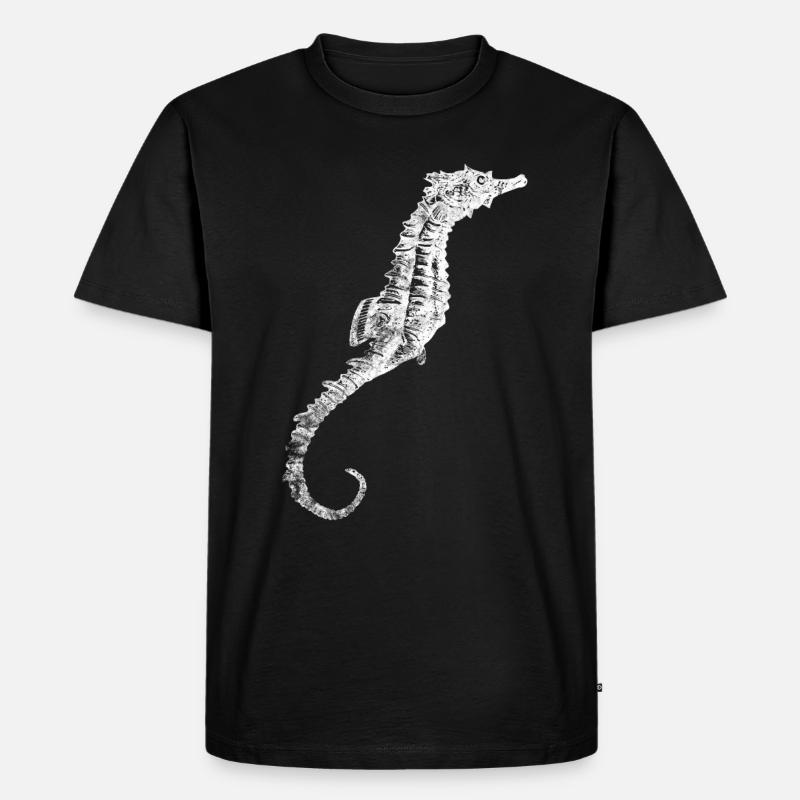 Seepferdchen - Männer Premium Bio T-Shirt - Schwarz
