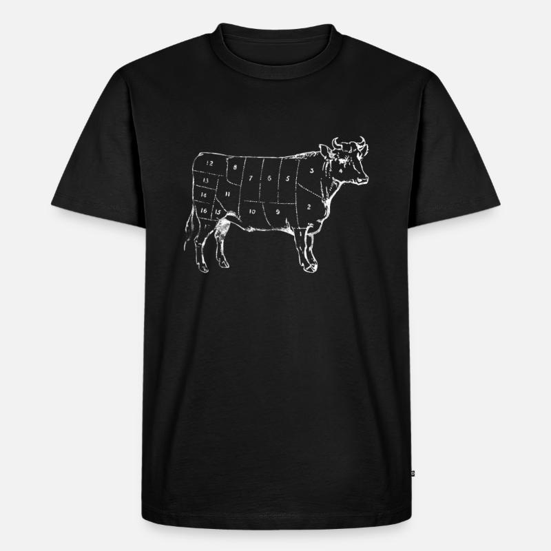 Rind Fleisch Bauer - Männer Premium Bio T-Shirt - Schwarz