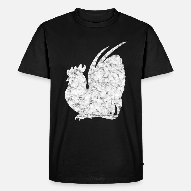 Hahn - Männer Premium Bio T-Shirt - Schwarz