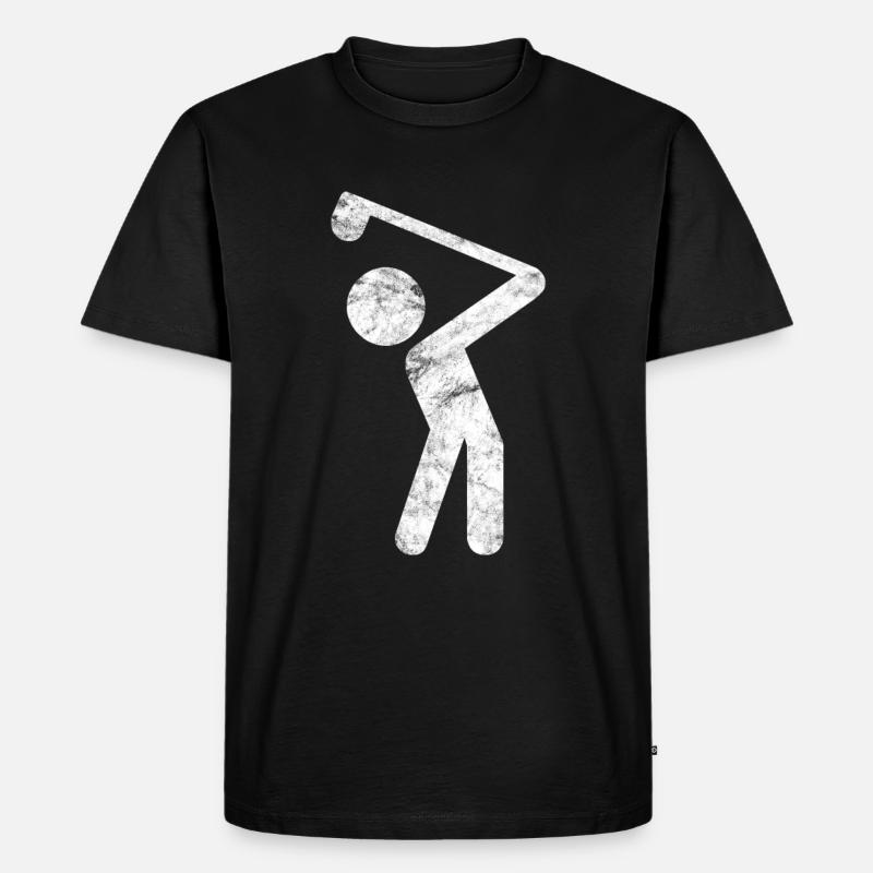 Golf - Männer Premium Bio T-Shirt - Schwarz