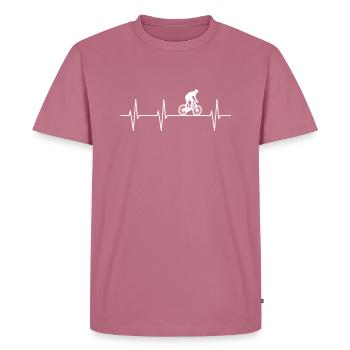 Mountainbiker Mountainbike lustig Fahrrad - Männer Premium Bio T-Shirt - Mauve - Vorne - Nico (187cm)