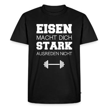 salle de gymnastique - T-shirt Premium bio Homme - noir - Devant - Nico (187cm)