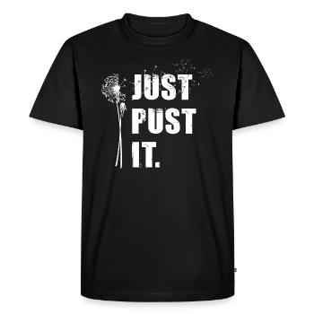Pissenlit - Just Pust It - drôle de sort - T-shirt Premium bio Homme - noir - Devant - Nico (187cm)