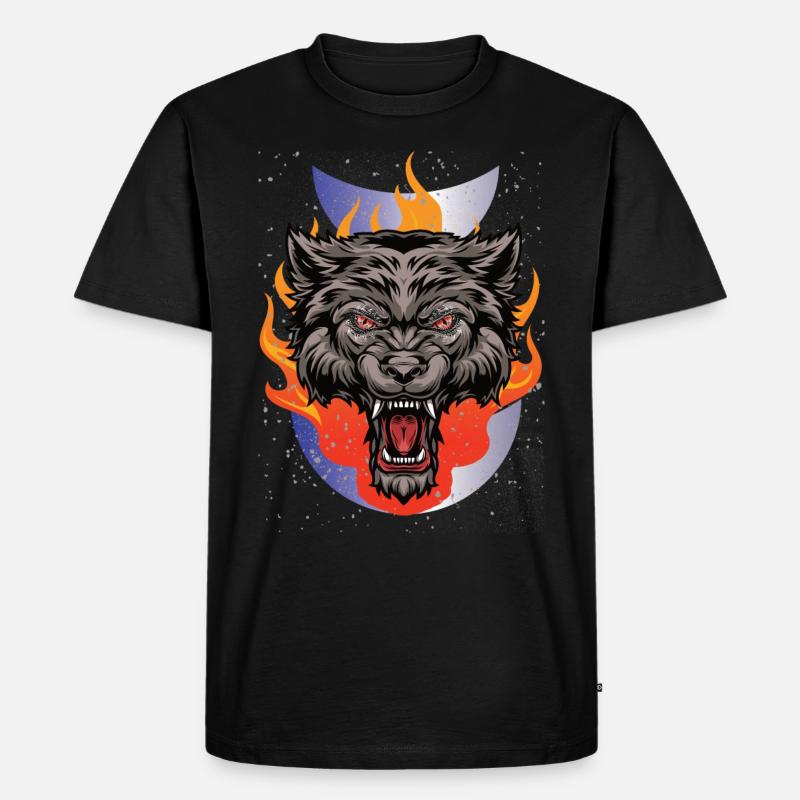 Monster Werwolf - Männer Premium Bio T-Shirt - Schwarz