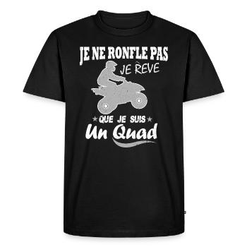 je ne ronfle pas je rêvé que je suis un quad - T-shirt Premium bio Homme - noir - Devant - Nico (187cm)