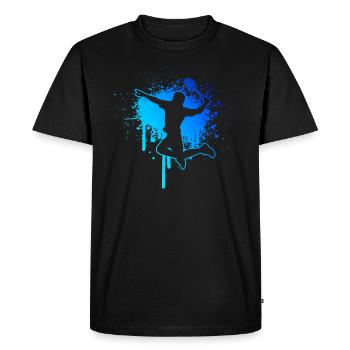 Women's Men's Badminton Badminton Badminton Player - Men's Premium Organic T-Shirt - black - Front - Nico (187cm)