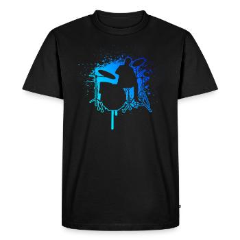 Batterie Percussionniste Batteur - T-shirt Premium bio Homme - noir - Devant - Nico (187cm)