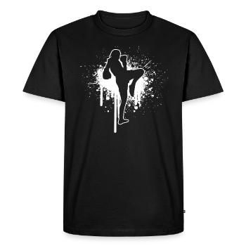 Thai Boxing Men Thai Boxer Women Thaibox - Men's Premium Organic T-Shirt - black - Front - Nico (187cm)