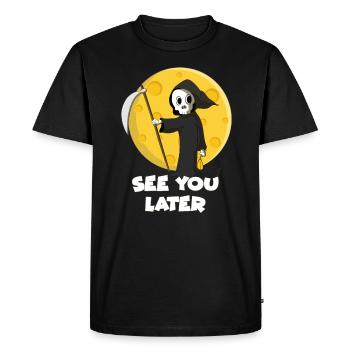 Faucheuse avec faux salue avant la pleine lune d’Halloween - T-shirt Premium bio Homme - noir - Devant - Nico (187cm)