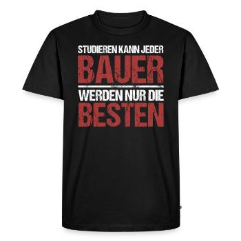 Tout le monde peut étudier ; Les agriculteurs sont les meilleurs - T-shirt Premium bio Homme - noir - Devant - Nico (187cm)