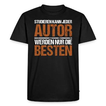 Tout le monde peut étudier - Édition d’auteur - T-shirt Premium bio Homme - noir - Devant - Nico (187cm)