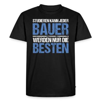 Tout le monde peut étudier - Édition Bauer - T-shirt Premium bio Homme - noir - Devant - Nico (187cm)