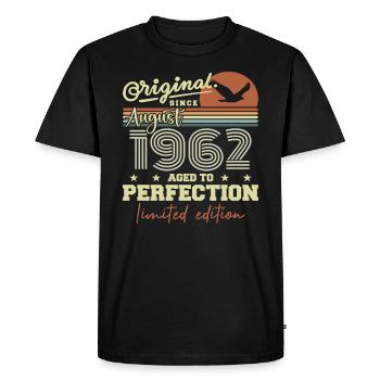 Août 1962 Anniversaire Août 1962 Vintage Août 1962 - T-shirt Premium bio Homme - noir - Devant - Nico (187cm)