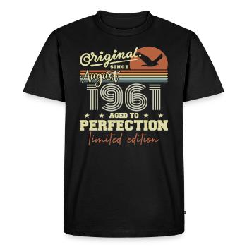 August 1961 Birthday August 1961 Vintage August 1961 - Men's Premium Organic T-Shirt - black - Front - Nico (187cm)