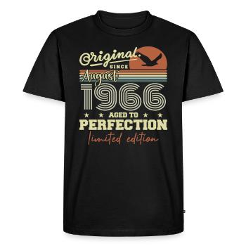 Août 1966 Anniversaire Août 1966 Vintage Août 1966 - T-shirt Premium bio Homme - noir - Devant - Nico (187cm)