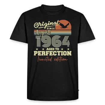 August 1964 Birthday August 1964 Vintage August 1964 - Men's Premium Organic T-Shirt - black - Front - Nico (187cm)