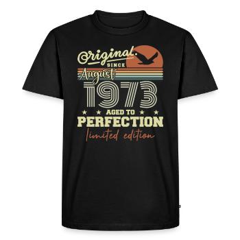 August 1973 Birthday August 1973 Vintage August 1973 - Men's Premium Organic T-Shirt - black - Front - Nico (187cm)