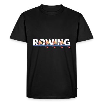 Aviron Hommes sans barreur quatre - T-shirt Premium bio Homme - noir - Devant - Nico (187cm)