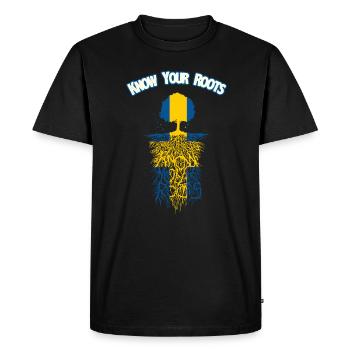 Suède Suédois - T-shirt Premium bio Homme - noir - Devant - Nico (187cm)