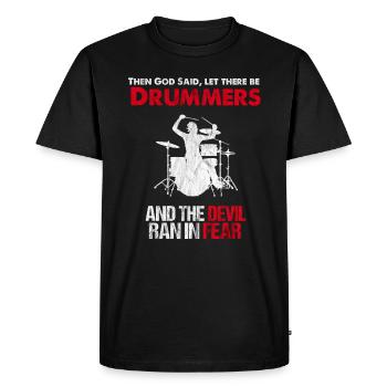 Cadeau Drummer Drummers Drum Drums - T-shirt Premium bio Homme - noir - Devant - Nico (187cm)