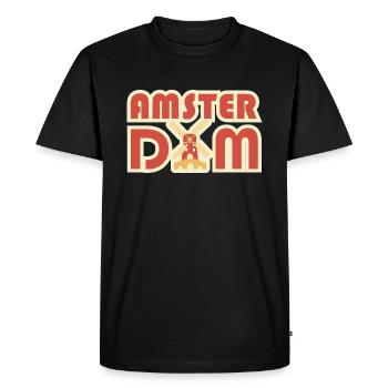Travel Amsterdam - Men's Premium Organic T-Shirt - black - Front - Nico (187cm)