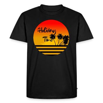 Congés pendant les vacances - T-shirt Premium bio Homme - noir - Devant - Nico (187cm)