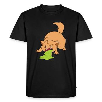 CAT SUCKS FUNNY CAT, FUNNY CAT - Men's Premium Organic T-Shirt - black - Front - Nico (187cm)