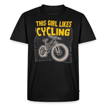 Fille aime le cyclisme, le cardio, le vélo drôle - T-shirt Premium bio Homme - noir - Devant - Nico (187cm)