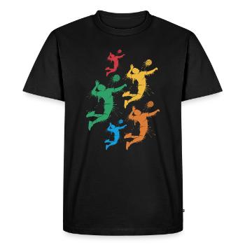 Volley-ball de plage Filles Garçons Joueurs de volley-ball - T-shirt Premium bio Homme - noir - Devant - Nico (187cm)