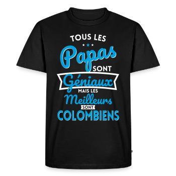 Papas géniaux mais les meilleurs sont Colombiens - T-shirt Premium bio Homme - noir - Devant - Nico (187cm)