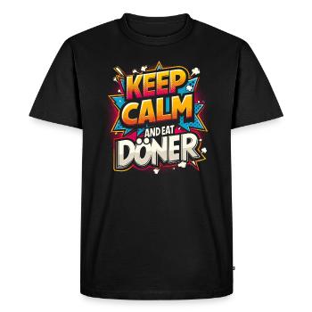 Döner Kebab Spruch - Männer Premium Bio T-Shirt - Schwarz - Vorne - Nico (187cm)