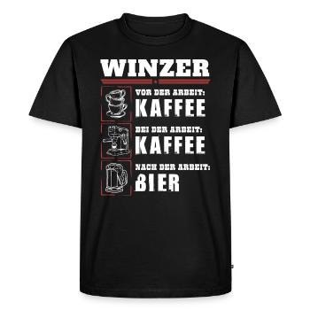 Mon quotidien de vigneron - T-shirt Premium bio Homme - noir - Devant - Nico (187cm)